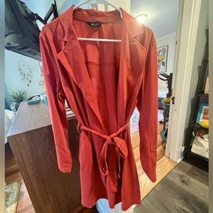 NWOT Lightweight Red Trench Coat
